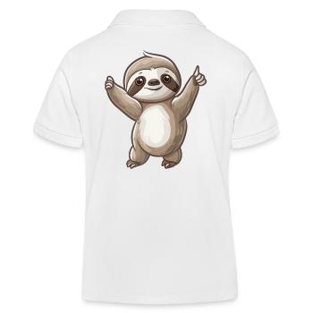 Entspannter Faultier Lebenstanz - Kinder Organic Poloshirt Mini Sprinter von Stanley/Stella - Weiß - Hinten