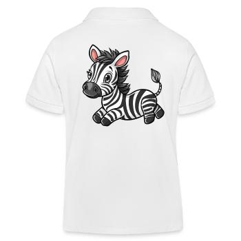 Autocollant zébré mignon de style dessin animé, isolé - Polo enfant bio Stanley/Stella - blanc - Dos