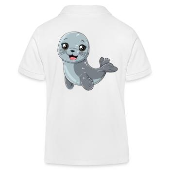 Le regard ludique du phoque attire votre cœur - Polo enfant bio Stanley/Stella - blanc - Dos