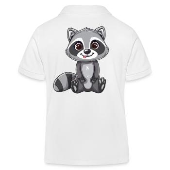 Niedlicher Waschbär Mit Großen Augen - Kinder Organic Poloshirt Mini Sprinter von Stanley/Stella - Weiß - Hinten