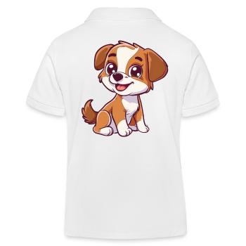 Chiot joueur aux yeux chauds - Polo enfant bio Stanley/Stella - blanc - Dos