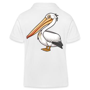 Stolzer Pelikan In Eleganter Pose - Kinder Organic Poloshirt Mini Sprinter von Stanley/Stella - Weiß - Hinten