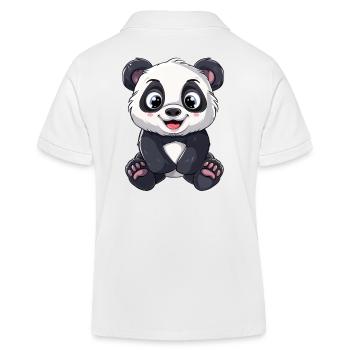 Niedlicher Panda Mit Großen Augen - Kinder Organic Poloshirt Mini Sprinter von Stanley/Stella - Weiß - Hinten
