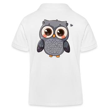 Süße Großaugige Eule Zeichentrickfigur - Kinder Organic Poloshirt Mini Sprinter von Stanley/Stella - Weiß - Hinten