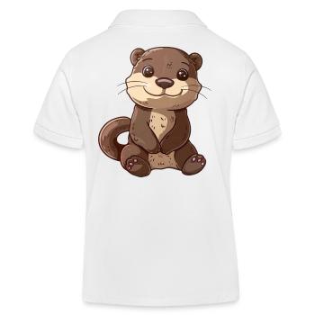 Mignon accroche-regard de loutre pour les amoureux des animaux - Polo enfant bio Stanley/Stella - blanc - Dos