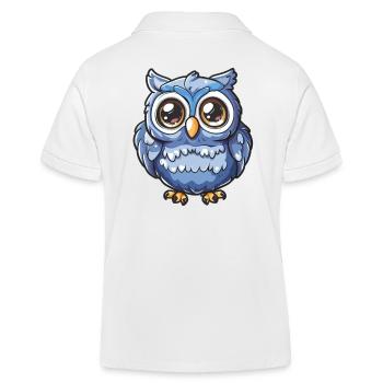 Niedliche Eulenfigur Mit Großen Augen - Kinder Organic Poloshirt Mini Sprinter von Stanley/Stella - Weiß - Hinten