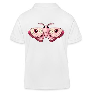 Adorable papillon de nuit kawaii rose - Polo enfant bio Stanley/Stella - blanc - Dos