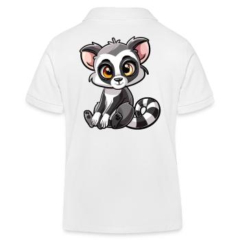 Niedlicher Lemuren Blick Fängt Dein Herz - Kinder Organic Poloshirt Mini Sprinter von Stanley/Stella - Weiß - Hinten