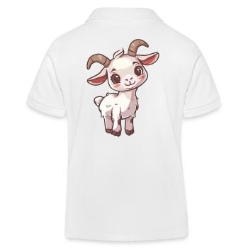 Mignon bébé chèvre avec de grands yeux - Polo enfant bio Stanley/Stella - blanc - Dos