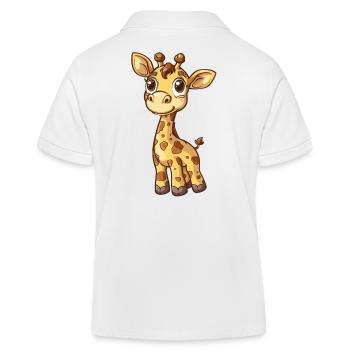 Niedliche Giraffe Mit Großen Augen - Kinder Organic Poloshirt Mini Sprinter von Stanley/Stella - Weiß - Hinten