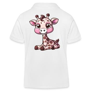 Niedliche Giraffe Mit Großen Augen - Kinder Organic Poloshirt Mini Sprinter von Stanley/Stella - Weiß - Hinten