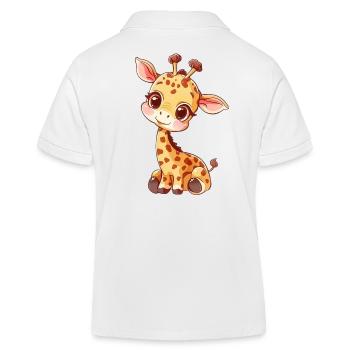Adorable dessin de girafe pour les enfants - Polo enfant bio Stanley/Stella - blanc - Dos