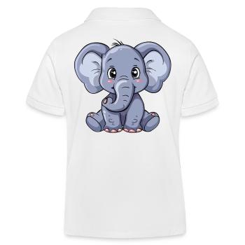 Mignon bébé éléphant gris pour vous - Polo enfant bio Stanley/Stella - blanc - Dos