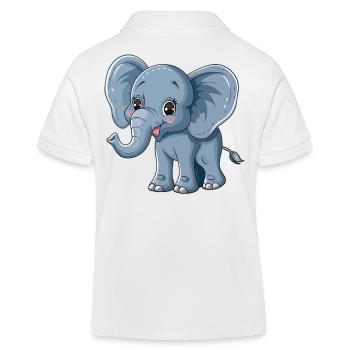Éléphant mignon pour mur de chambre d’enfant - Polo enfant bio Stanley/Stella - blanc - Dos