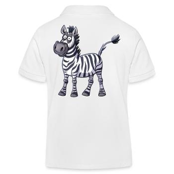 Lustiges Zebra Mit Einem Breiten Grinsen - Kinder Organic Poloshirt Mini Sprinter von Stanley/Stella - Weiß - Hinten