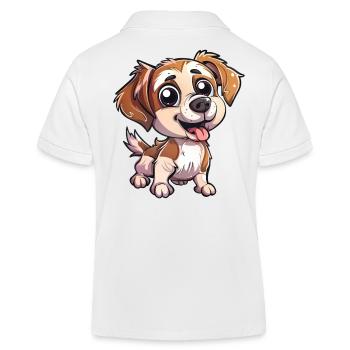 Verspielter Welpe Mit Kulleraugen - Kinder Organic Poloshirt Mini Sprinter von Stanley/Stella - Weiß - Hinten