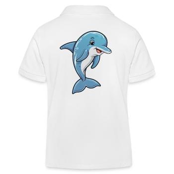 Fröhlicher Delfin Unterwasserfreund - Kinder Organic Poloshirt Mini Sprinter von Stanley/Stella - Weiß - Hinten