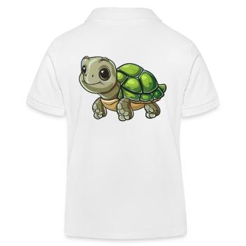 Adorable tortue aux grands yeux - Polo enfant bio Stanley/Stella - blanc - Dos