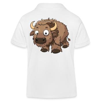 Verspieltes Bison Cartoon Charakter - Kinder Organic Poloshirt Mini Sprinter von Stanley/Stella - Weiß - Hinten