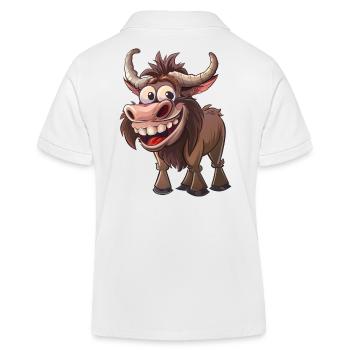 Fröhlicher Yak Mit Einem Großen Lächeln - Kinder Organic Poloshirt Mini Sprinter von Stanley/Stella - Weiß - Hinten