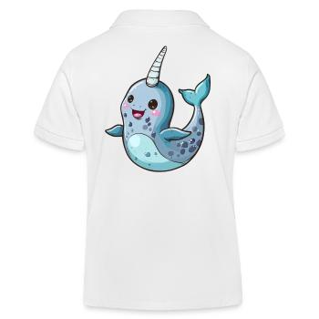 Narwal Mit Einhornhorn In Aquarell Optik - Kinder Organic Poloshirt Mini Sprinter von Stanley/Stella - Weiß - Hinten