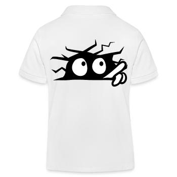 Scared Eyes Behind The Wall - Kids Organic Polo Shirt by Stanley/Stella - white - Back