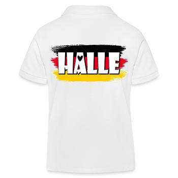 Hall, City, Germany, Flag - Kids Organic Polo Shirt by Stanley/Stella - white - Back