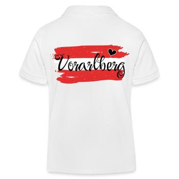 Flag Austria Vorarlberg - Kids Organic Polo Shirt by Stanley/Stella - white - Back