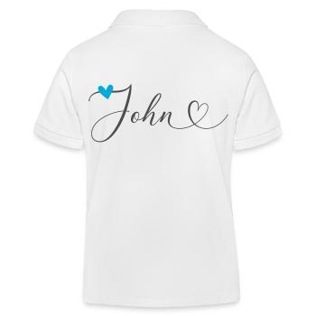 John Name Vorname Kalligrafieherz - Kinder Organic Poloshirt Mini Sprinter von Stanley/Stella - Weiß - Hinten
