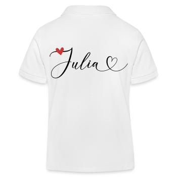 Julia Nom Prénom Calligraphie Coeur - Polo enfant bio Stanley/Stella - blanc - Dos