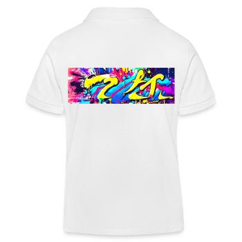 Graffiti tache de couleur Streetart - Polo enfant bio Stanley/Stella - blanc - Dos