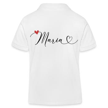 Maria Nom Prénom Calligraphie Coeur - Polo enfant bio Stanley/Stella - blanc - Dos