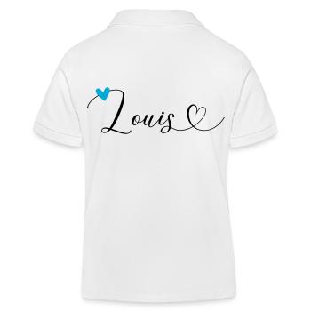Louis Nom Prénom Calligraphie Coeur - Polo enfant bio Stanley/Stella - blanc - Dos