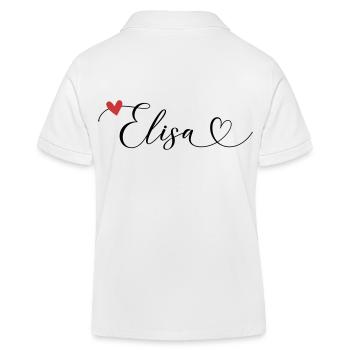 Elisa Nom Prénom Calligraphie Coeur - Polo enfant bio Stanley/Stella - blanc - Dos