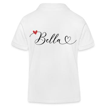 Bella Nom Prénom Calligraphie Coeur - Polo enfant bio Stanley/Stella - blanc - Dos