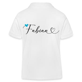 Fabian Name Vorname Kalligrafieherz - Kinder Organic Poloshirt Mini Sprinter von Stanley/Stella - Weiß - Hinten
