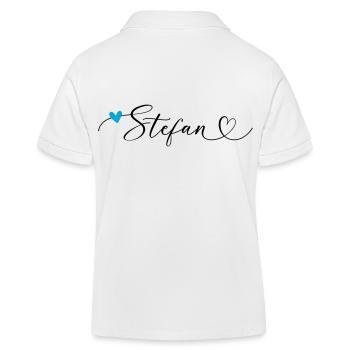 Stefan Name Vorname Kalligrafieherz - Kinder Organic Poloshirt Mini Sprinter von Stanley/Stella - Weiß - Hinten