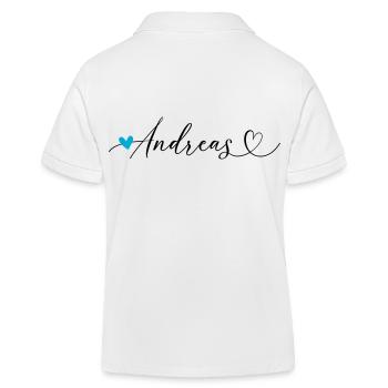 Andreas Nom Prénom Calligraphie Coeur - Polo enfant bio Stanley/Stella - blanc - Dos