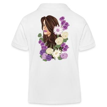 VIOLET Femme Illustration Fleurs Violettes Et Blanches - Polo enfant bio Stanley/Stella - blanc - Dos