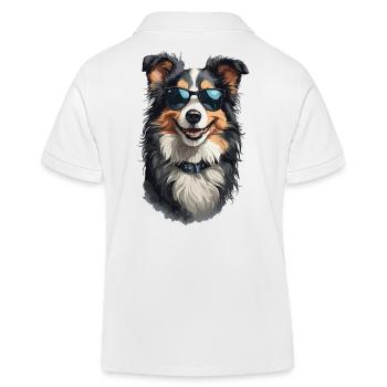 Border Collie Meilleur ami Chiens élégants - Polo enfant bio Stanley/Stella - blanc - Dos