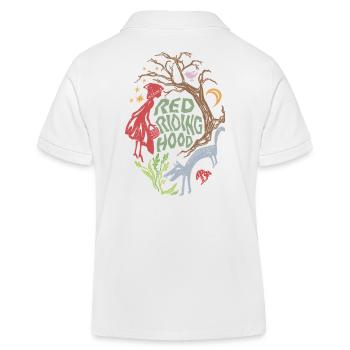 Little Red Riding Hood and the Wolf - Kids Organic Polo Shirt by Stanley/Stella - white - Back