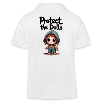 Protect the Dolls - Süße Botschaft - Kinder Organic Poloshirt Mini Sprinter von Stanley/Stella - Weiß - Hinten
