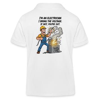 Elektriker Spannung Humor | Lustiger Strom - Kinder Organic Poloshirt Mini Sprinter von Stanley/Stella - Weiß - Hinten