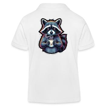 Waschbär: Mein Kaffee-Notfall - Kinder Organic Poloshirt Mini Sprinter von Stanley/Stella - Weiß - Hinten