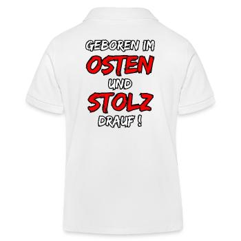 Born in the East and proud of it! - Kids Organic Polo Shirt by Stanley/Stella - white - Back