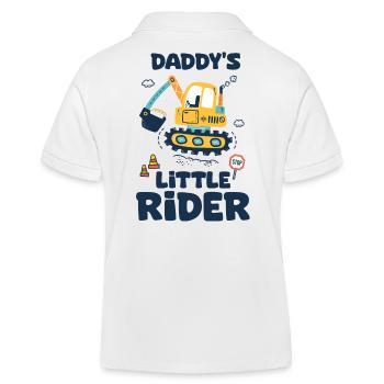Daddy's Little Pilot Baby Excavator Construction Site - Kids Organic Polo Shirt by Stanley/Stella - white - Back