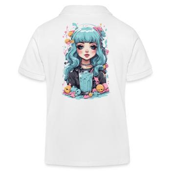 Kawaii Pastel Goth Girl Slimy Anime Design - Polo enfant bio Stanley/Stella - blanc - Dos