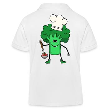 Soupe de légumes au brocoli Louche Cuisinier Végétarien - Polo enfant bio Stanley/Stella - blanc - Dos