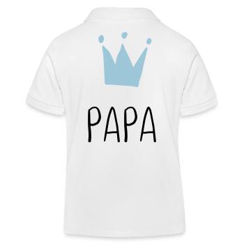 Papa Krone - Bester Papa - Kinder Organic Poloshirt Mini Sprinter von Stanley/Stella - Weiß - Hinten