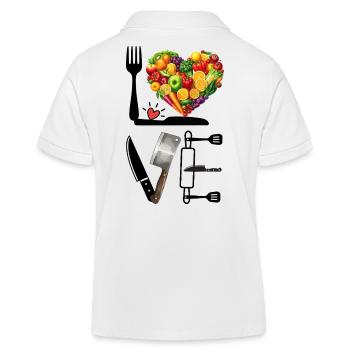 Fruit Heart: Kitchen Love in Color - Kids Organic Polo Shirt by Stanley/Stella - white - Back